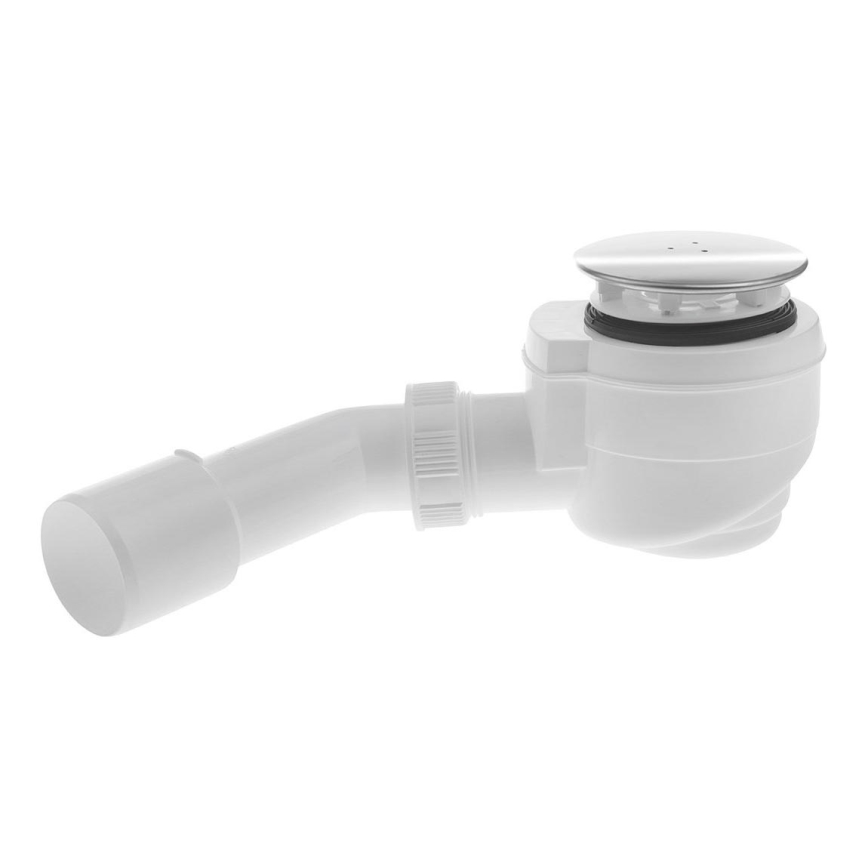 Bruckner - Zuhanytálca szifon DN40/50 fehér/csiszolt rozsdamentes