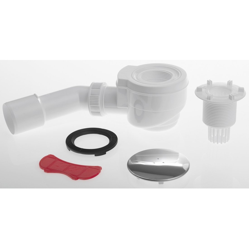 Bruckner - Zuhanytálca szifon DN40/50 fehér/csiszolt rozsdamentes