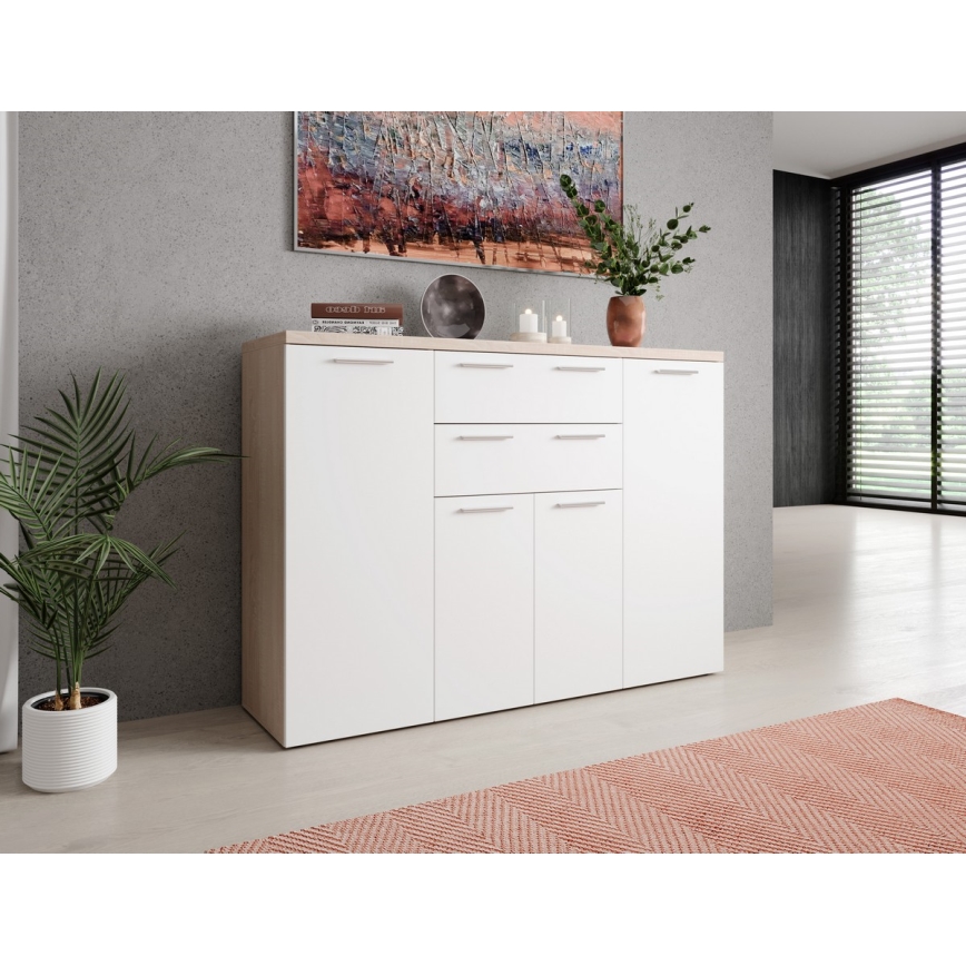 BRUNO komód sonoma tölgy/fehér