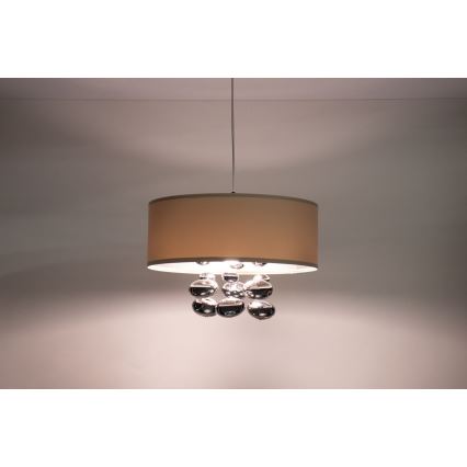 BUBBLE csillár, kábelre függeszthető, 1xE27/60W/230V, Ø 40 cm, bézs