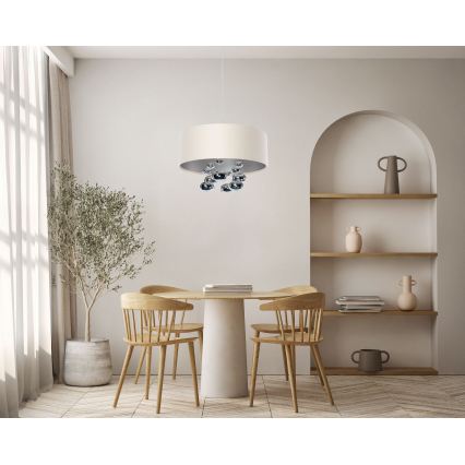 BUBBLE csillár, kábelre függeszthető, 1xE27/60W/230V, Ø 40 cm, bézs