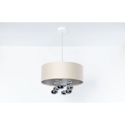 BUBBLE csillár, kábelre függeszthető, 1xE27/60W/230V, Ø 40 cm, bézs