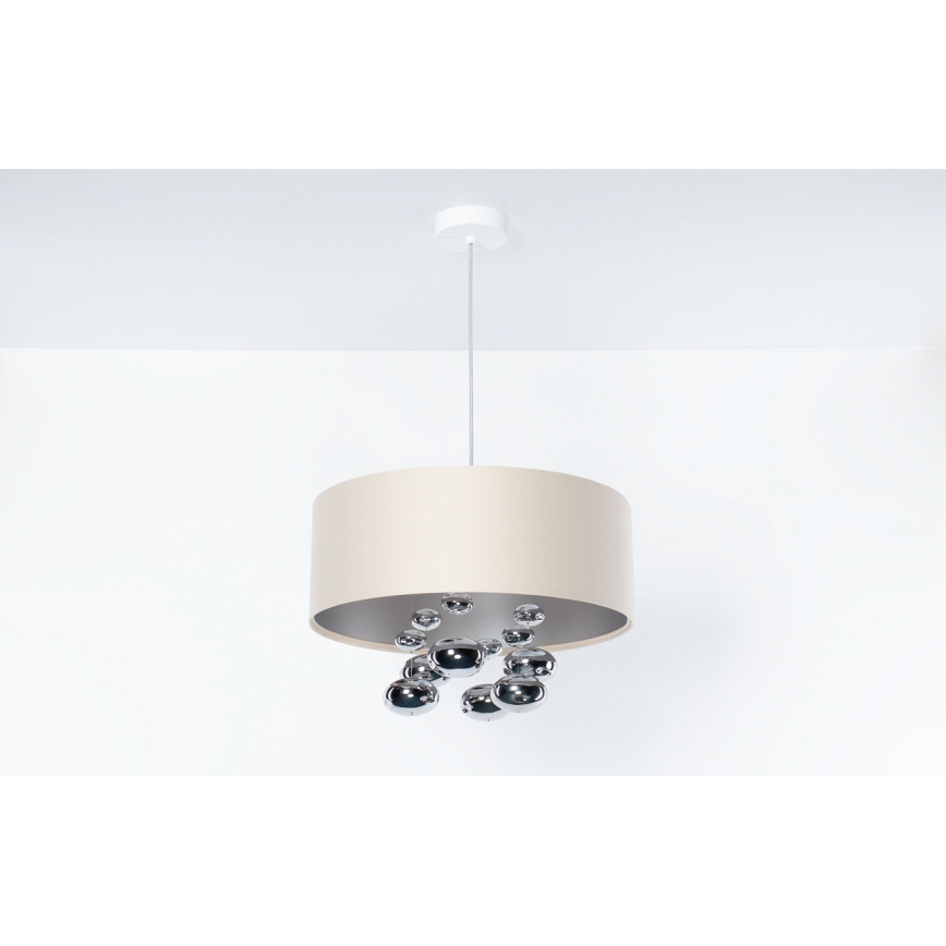 BUBBLE csillár, kábelre függeszthető, 1xE27/60W/230V, Ø 40 cm, bézs
