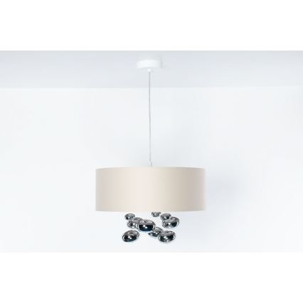 BUBBLE csillár, kábelre függeszthető, 1xE27/60W/230V, Ø 40 cm, bézs