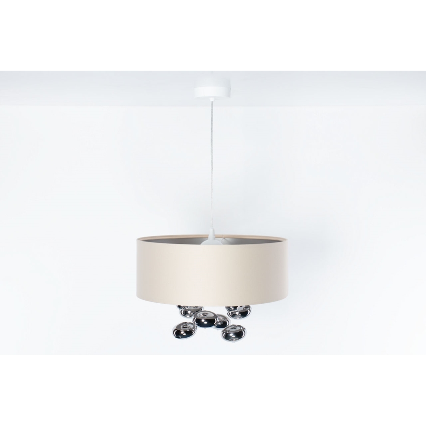 BUBBLE csillár, kábelre függeszthető, 1xE27/60W/230V, Ø 40 cm, bézs