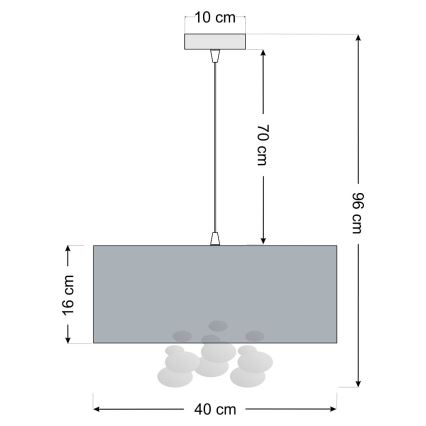 BUBBLE csillár, kábelre függeszthető, 1xE27/60W/230V, Ø 40 cm, bézs