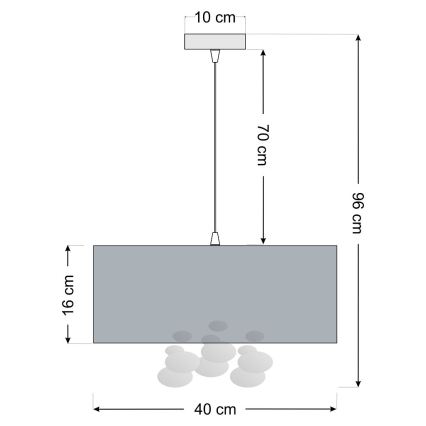 BUBBLE függeszték kábellel 1xE27/60W/230V, Ø 40 cm, fehér