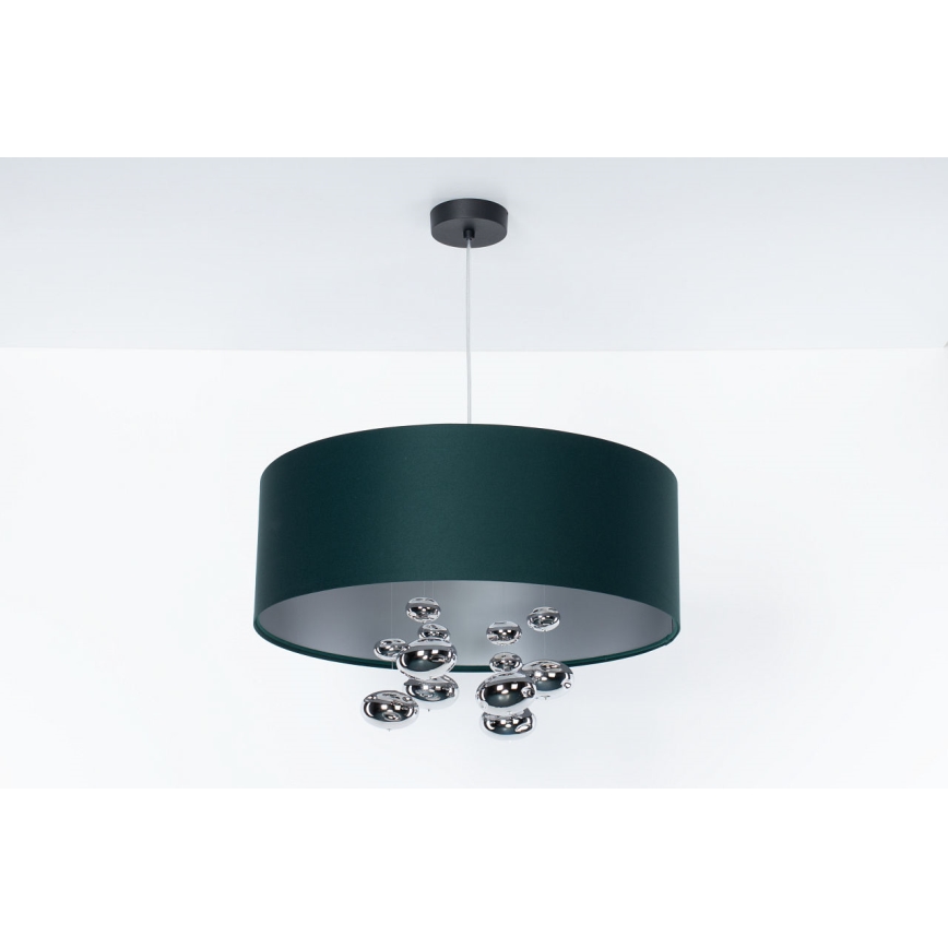 BUBBLE függőlámpa kábellel 1xE27/60W/230V, átm. 50 cm, zöld