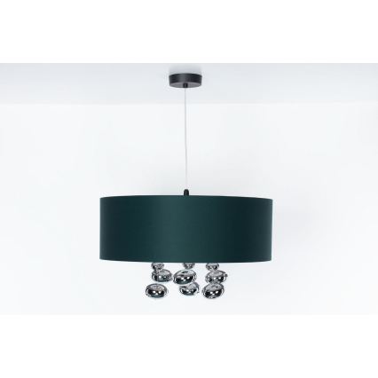 BUBBLE függőlámpa kábellel 1xE27/60W/230V, átm. 50 cm, zöld