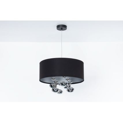 BUBBLE kábeles függeszték 1xE27/60W/230V átm. 50 cm fekete