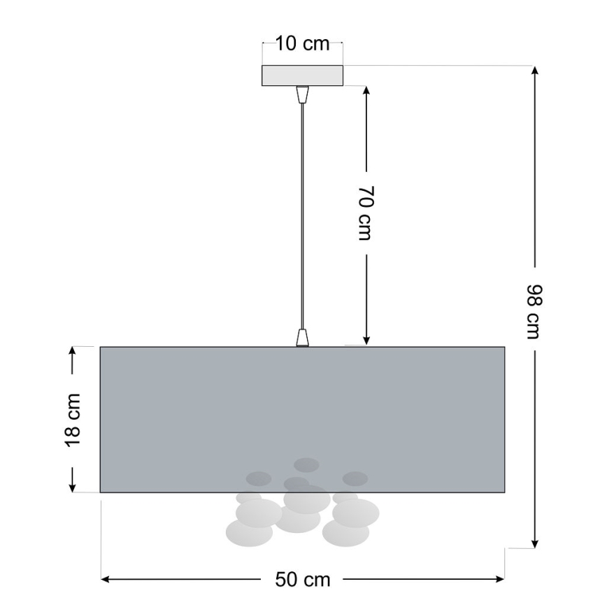 BUBBLE kábeles függeszték 1xE27/60W/230V átm. 50 cm fekete