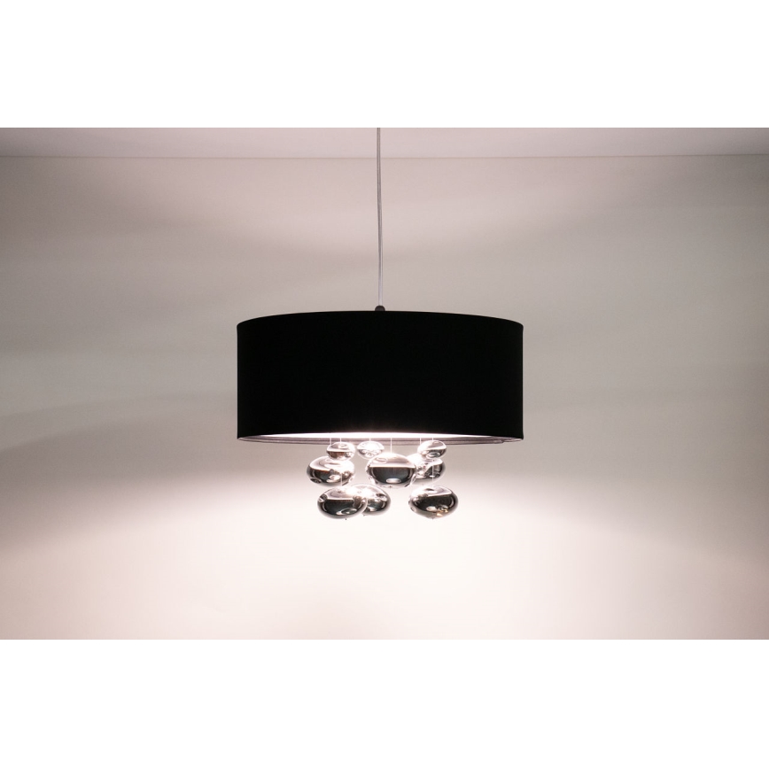 BUBBLE kábeles függeszték 1xE27/60W/230V Ø 40 cm fekete