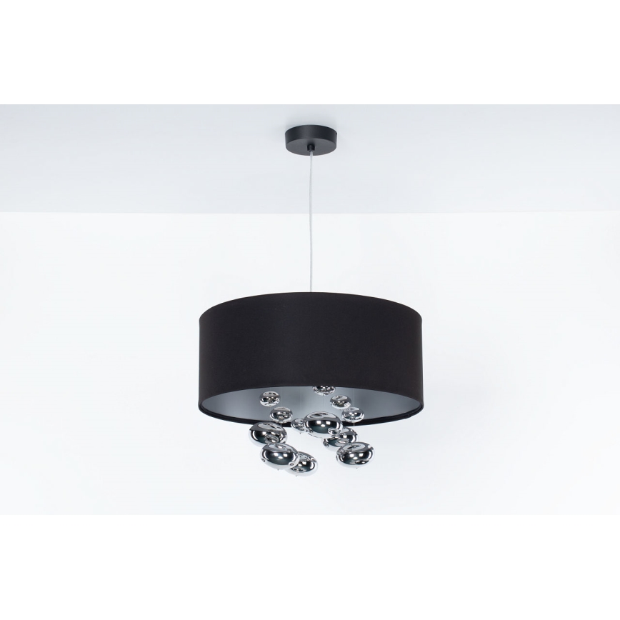 BUBBLE kábeles függeszték 1xE27/60W/230V Ø 40 cm fekete