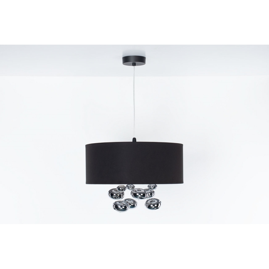 BUBBLE kábeles függeszték 1xE27/60W/230V Ø 40 cm fekete