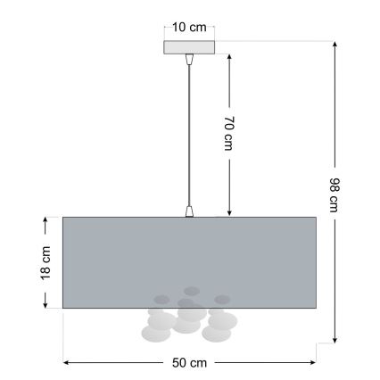 BUBBLE kábeles függeszték, 1xE27/60W/230V, Ø 50 cm, fehér