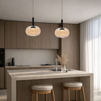 BUENO kábeles függőlámpa 1xGX53/9W/230V átm. 25 cm füstszínű bézs
