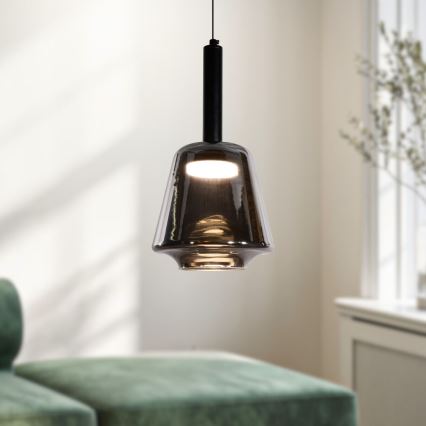BUENO kábelre szerelt függőlámpa 1xGX53/9W/230V, Ø 18 cm, füstös fekete