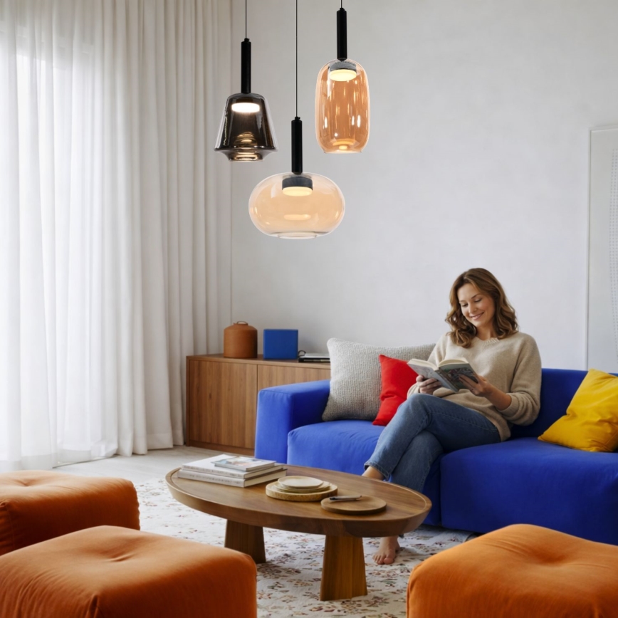BUENO kábelre szerelt függőlámpa 1xGX53/9W/230V, Ø 18 cm, füstös fekete