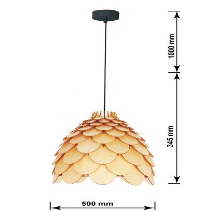 BURGO kábeles függőlámpa 1xE27/60W/230V Ø 50 cm