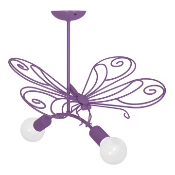 BUTTERFLY gyerek csillár 2xE27/60W lila