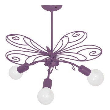 BUTTERFLY gyerek csillár 3xE27/60W lila