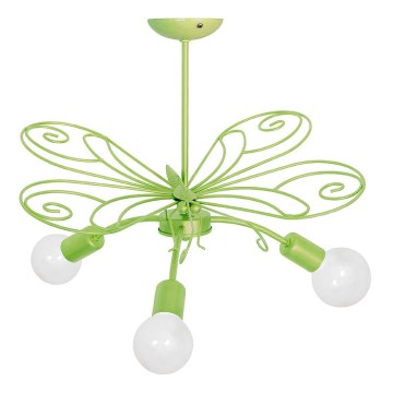 BUTTERFLY gyerek csillár 3xE27/60W zöld