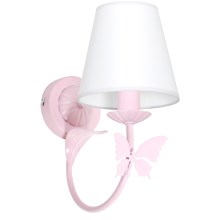 BUTTERFLY gyerek fali lámpa 1xE14/60W rózsaszín