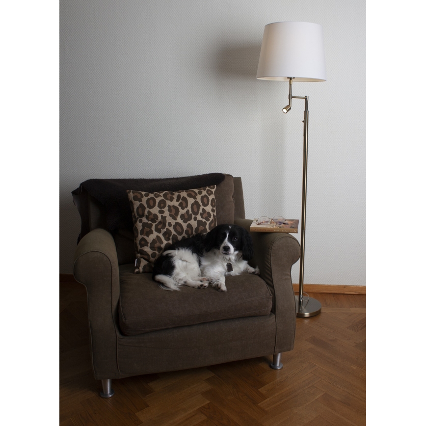 ByRydens - LED állólámpa ORLANDO 1xE27/5W/230V + LED/3W fehér/bronz átm. 36 cm