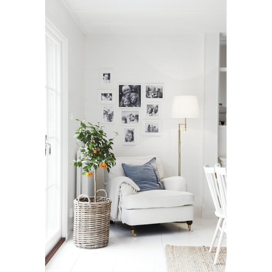 ByRydens - LED állólámpa ORLANDO 1xE27/5W/230V + LED/3W fehér/arany átm. 36 cm