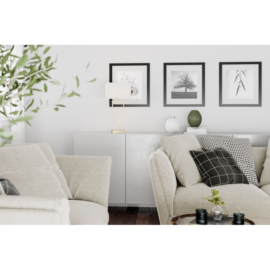 ByRydens - Asztali lámpa OMEGA 1xE27/5W/230V fehér/arany