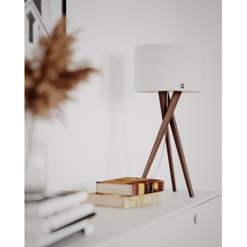 ByRydens - VEGA asztali lámpa 1xE27/8W/230V fehér/dió