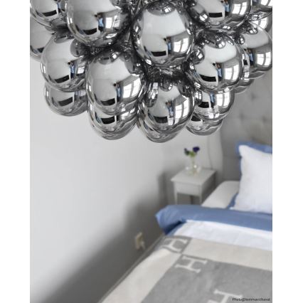 ByRydens - Csillár zsinóron GROSS 8xG9/4W/230V füstös/fekete átm. 50 cm