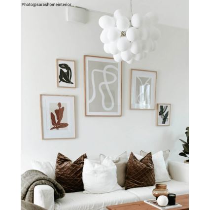 ByRydens - Csillár zsinóron GROSS 8xG9/4W/230V fehér átm. 50 cm
