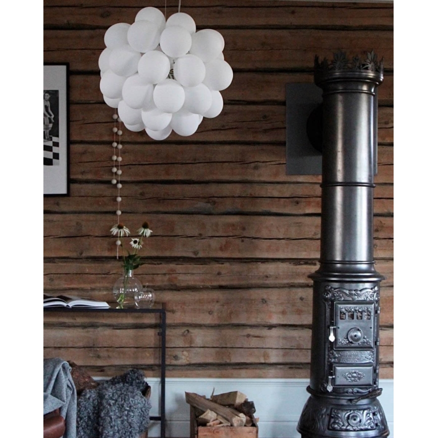 ByRydens - Csillár zsinóron GROSS 8xG9/4W/230V fehér átm. 50 cm