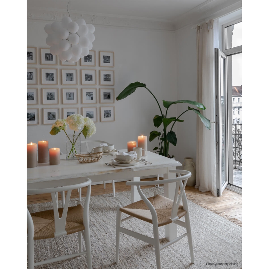 ByRydens - Csillár zsinóron GROSS 8xG9/4W/230V fehér átm. 50 cm