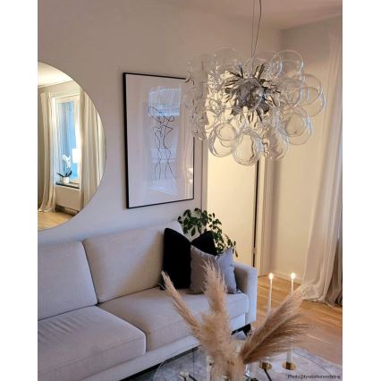 ByRydens - Csillár zsinóron GROSS 8xG9/4W/230V átlátszó átm. 50 cm