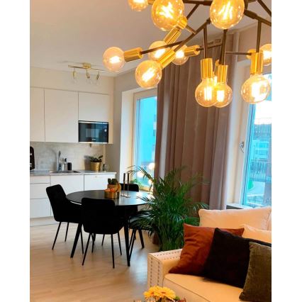 ByRydens - Csillár zsinóron HEROES 24xE27/5W/230V fekete átm. 80 cm