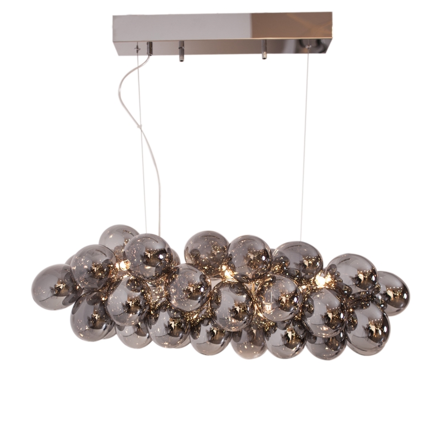 ByRydens - Csillár zsinóron GROSS BAR 8xG9/5W/230V füstös/fekete