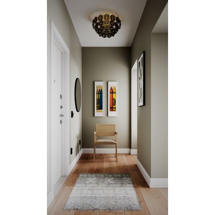 ByRydens - Mennyezeti lámpa MONARQUE 3xE27/5W/230V fekete átm. 51 cm