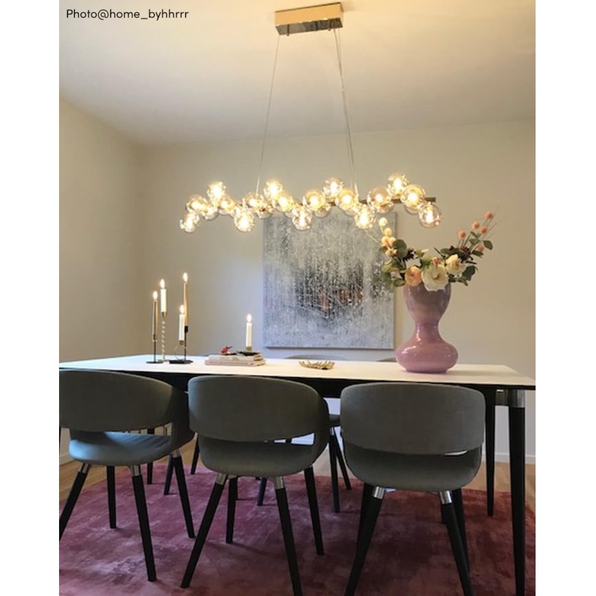 ByRydens - Csillár zsinóron SPLENDOR 25xG9/5W/230V füstös/barna