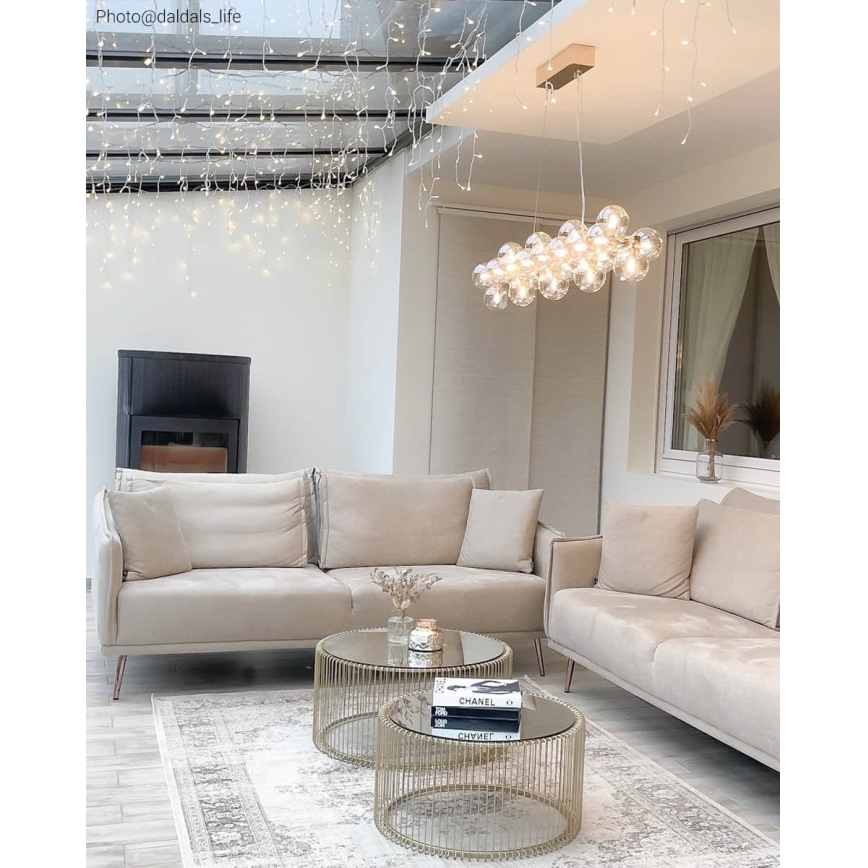 ByRydens - Csillár zsinóron SPLENDOR 25xG9/5W/230V füstös/barna