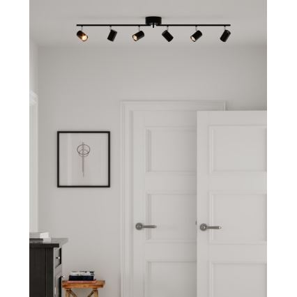 ByRydens -Spotlámpa CORRECT 6xGU10/7W/230V fekete átm. 30 cm