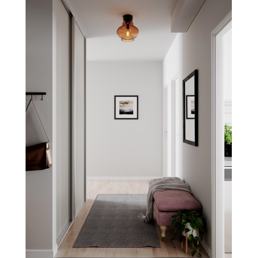 ByRydens - Mennyezeti lámpa DOLORES 1xE27/5W/230V átm. 30 cm barna/füstszínű