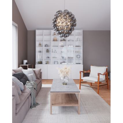 ByRydens - Kábellel függesztett csillár DELUXE 4xE14/5W/230V szürke/füstszínű