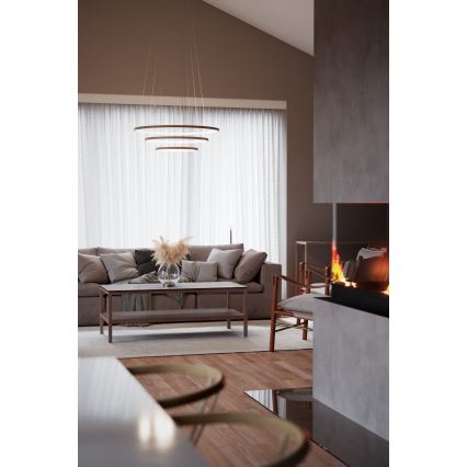 ByRydens - TRIONE LED csillár kábelen LED/45W/230V, bézs, átmérő 80 cm