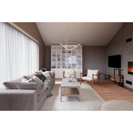 ByRydens - TRIONE LED csillár kábelen LED/45W/230V, bézs, átmérő 80 cm