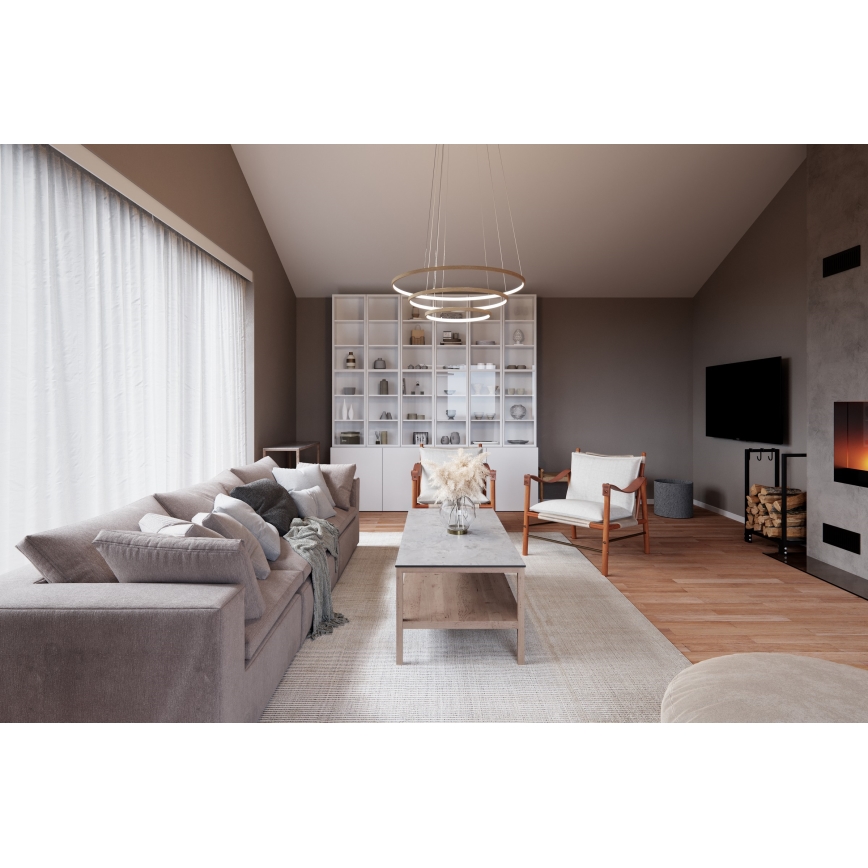 ByRydens - TRIONE LED csillár kábelen LED/45W/230V, bézs, átmérő 80 cm