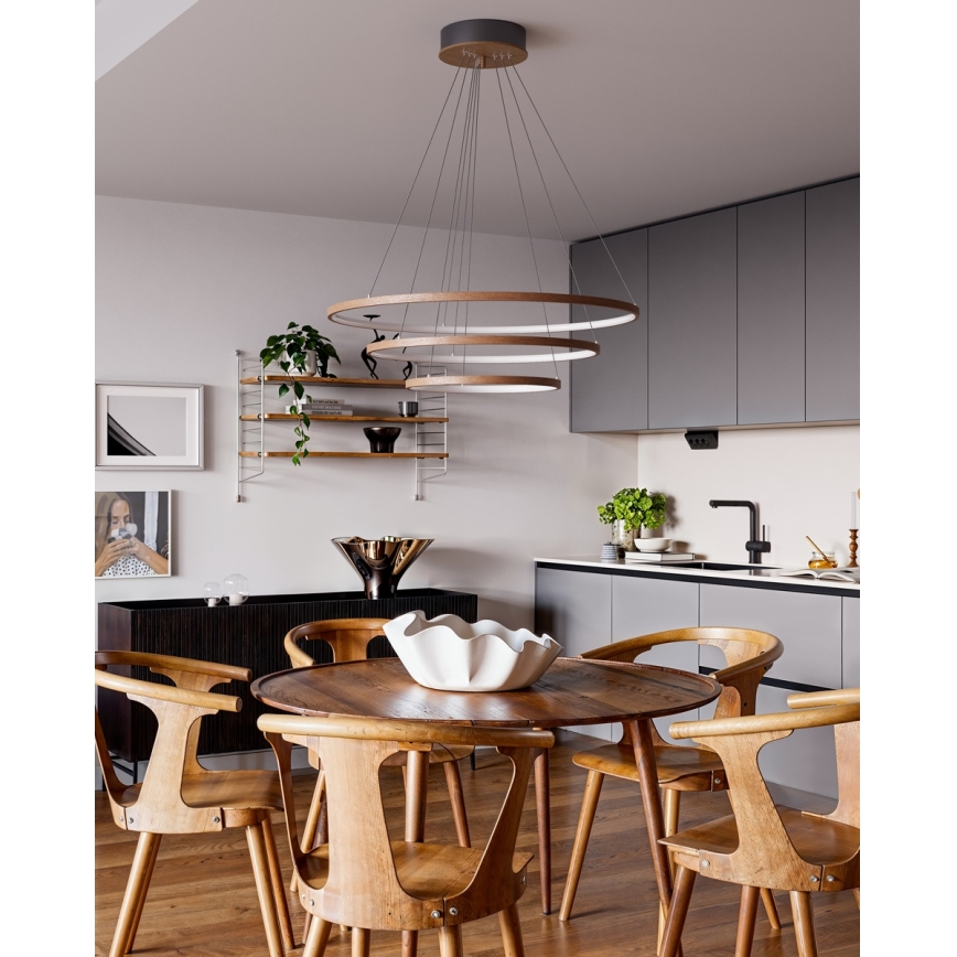 ByRydens - LED kábeles csillár TRIONE LED/45W/230V barna átm. 80 cm