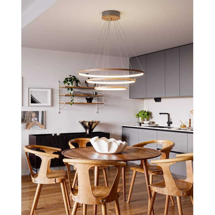 ByRydens - LED kábeles csillár TRIONE LED/45W/230V barna átm. 80 cm