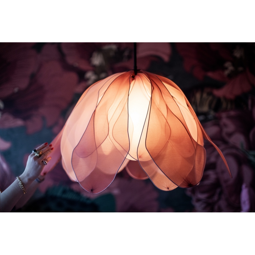 ByRydens - Csillár zsinóron LOU LOU 1xE27/5W/230V rózsaszín átm. 80 cm